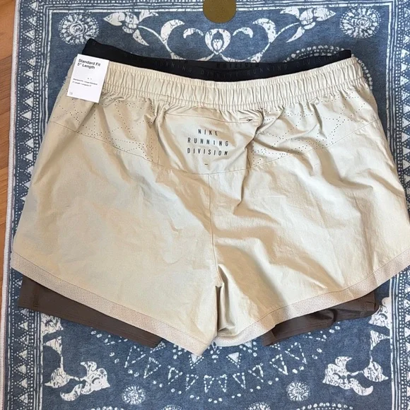 Nike Cream and Brown Running Shorts - Picture 2 of 3